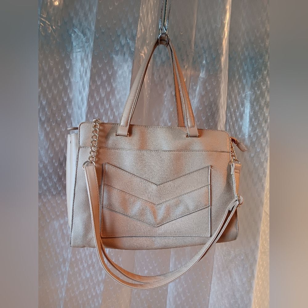 Rosetti Elegant Cream Faux Leather Shoulder Bag